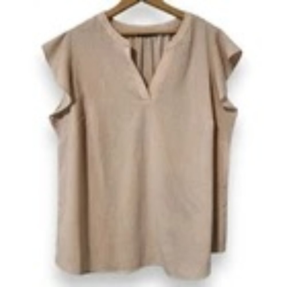 Women's Adrianna Papell Light Pink Polka Dot Blouse Top Shirt Womens